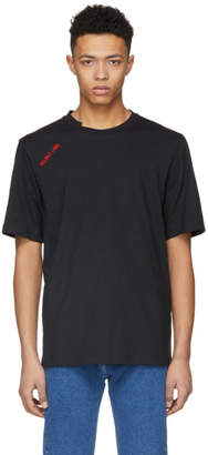 Helmut Lang Black Logo Cut Neck T-Shirt