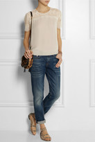 Thumbnail for your product : Mason by Michelle Mason Lace-trimmed silk crepe de chine top