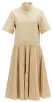 Thumbnail for your product : Jil Sander Pleated-skirt Cotton-blend Dress - Ivory