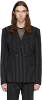 Thumbnail for your product : Dries Van Noten Black Pinstripe Double-Breasted Blazer