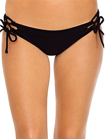 Raisins Solid Sweet Side Tie Hipster Swim Bottom