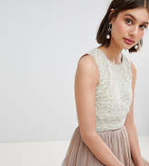 Thumbnail for your product : Lace And Beads Lace & Beads Mermaid Embellishment Cropped Top