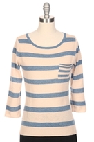 Thumbnail for your product : Autumn Cashmere Three Quarter Sleeve Striped Sweater