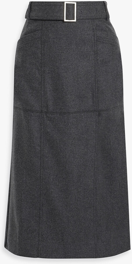 Womens Clothing Skirts Maxi skirts Grey Brunello Cucinelli Flannel Long Skirt in Steel Grey 