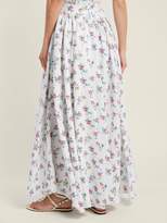 Thumbnail for your product : Emilia Wickstead Evelyn Floral Print Linen Maxi Skirt - Womens - White Print