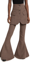 Thumbnail for your product : A.W.A.K.E. Mode Maxi Flared Fitted Pants with Basque Detail
