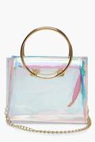 Thumbnail for your product : boohoo Metal Handle Clear Crossbody