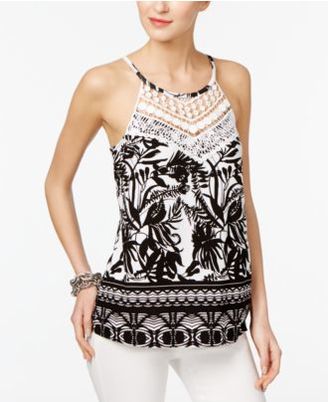 INC International Concepts Crocheted Halter Top, Created for Macy's