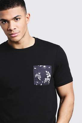 boohoo Floral Pocket Print T-Shirt