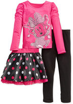 Thumbnail for your product : Nannette Little Girls' Minnie Mouse 3-Piece Graphic Top, Polka Dot Skirt & Leggings Set