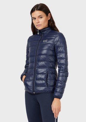 Ea7 Puffer Jacket With Full-Length Zip Closure
