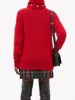 Thumbnail for your product : Balmain Detachable Roll-neck Wool-blend Sweater - Red