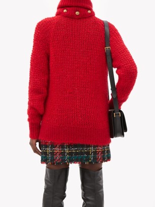 Balmain Detachable Roll-neck Wool-blend Sweater - Red