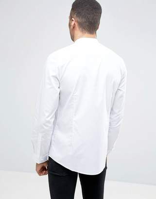 ASOS Regular Fit White Shirt With Grandad Collar