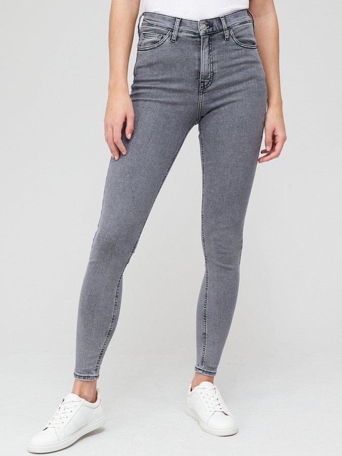 Dames HIGH WAIST SKINNY SLIM ILLUSION LUXE MISTERY Grijs | 7 For All  Mankind Hw Skinny « La Fabrique A Broc