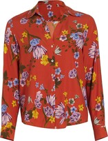 Thumbnail for your product : Elie Tahari Silk-Blend Floral Button-Front Blouse