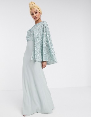 maya cape maxi dress