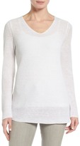 Thumbnail for your product : Eileen Fisher V-Neck Organic Linen Sweater (Petite)
