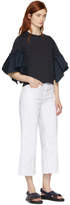 Thumbnail for your product : See by Chloe Navy Ruffle Sleeve T-Shirt
