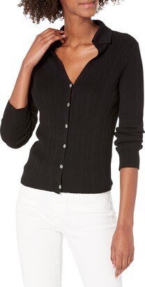 Vince Women's Ribbed Polo Cardigan