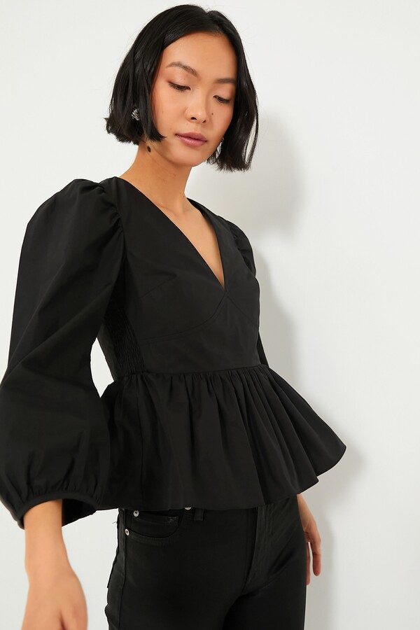 Hyacinth House Black Puff Sleeve Elaina Blouse - ShopStyle