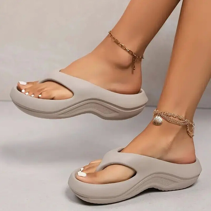 Thick Platform Eva Flip Flops For Women 2024 Summer Clip Toe Non Slip Beach Sandals Woman Comfortable Soft Sole Cloud Slippers