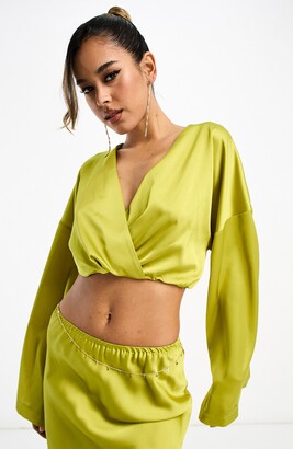 derefter publikum Turbulens Women's Yellow Long sleeve Crop Tops | ShopStyle