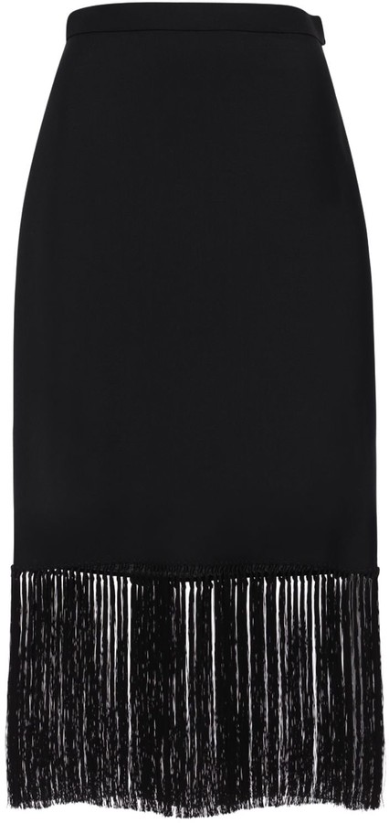 Burberry Cool Mohair Midi Skirt W/ Fringes - ShopStyle