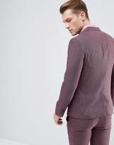 Thumbnail for your product : ASOS Design DESIGN wedding skinny suit jacket in purple micro texture