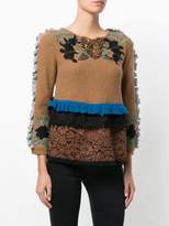Thumbnail for your product : Antonio Marras embroidered and frill detailed sweater