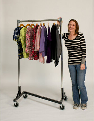 Quality Fabricators 36" W Heavy Duty Single Rail Garment Rack