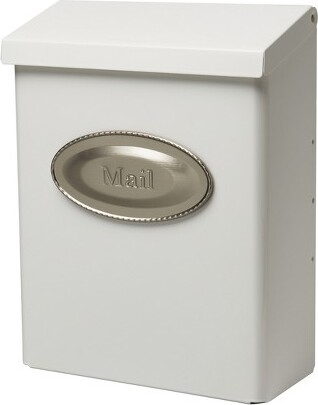 Gibraltar Mailboxes GibraltarMailboxesDesignerContemporaryGalvanizedSteelWallMountWhiteMailbox