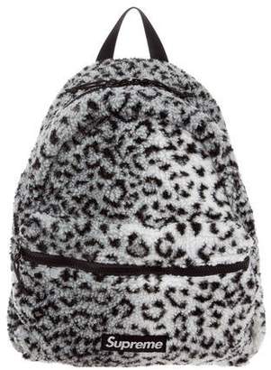 Supreme 2017 Leopard Fleece Backpack