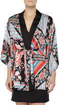 Thumbnail for your product : Josie Valentina Floral-Print Satin Wrap Robe & Satin & Floral-Lace Chemise