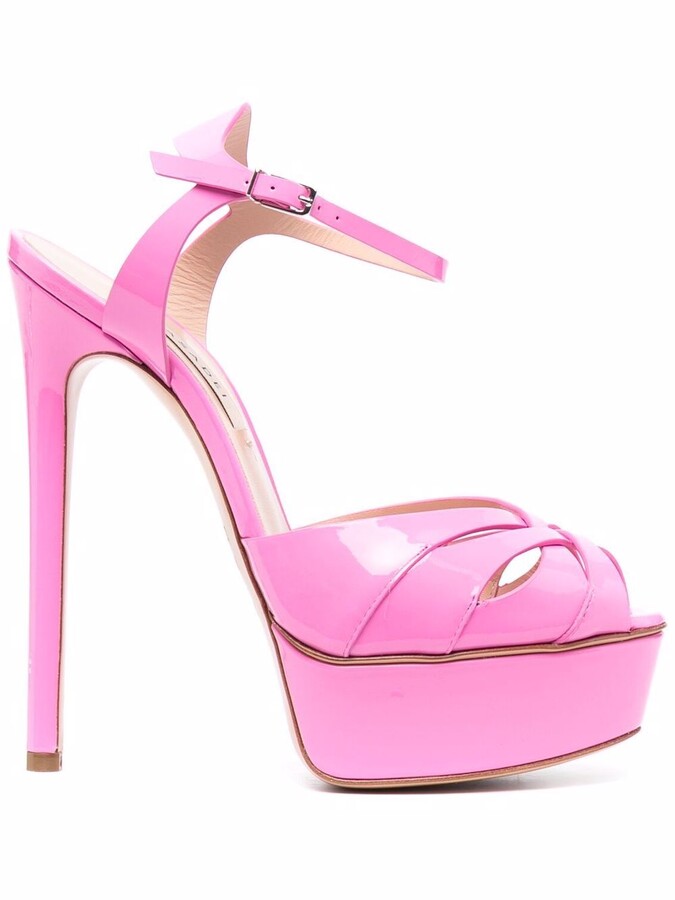 fuschia platform heels