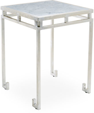 One Kings Lane Collection Rossmoor Marble Side Table, Silver