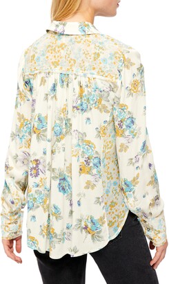 Free People Hold On to Me Floral Long Sleeve Blouse