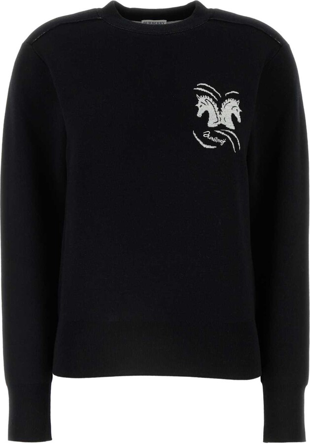 Burberry Black Stretch Wool Blend Sweater