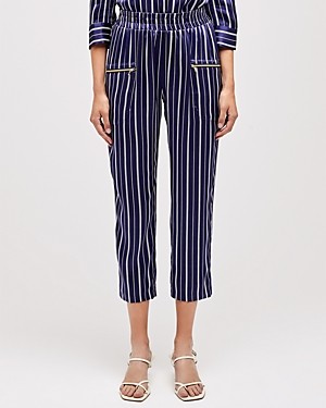 striped silk pants