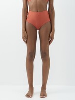 Thumbnail for your product : CASA RAKI Annie High-rise Recycled-fibre Bikini Briefs - Dark Red