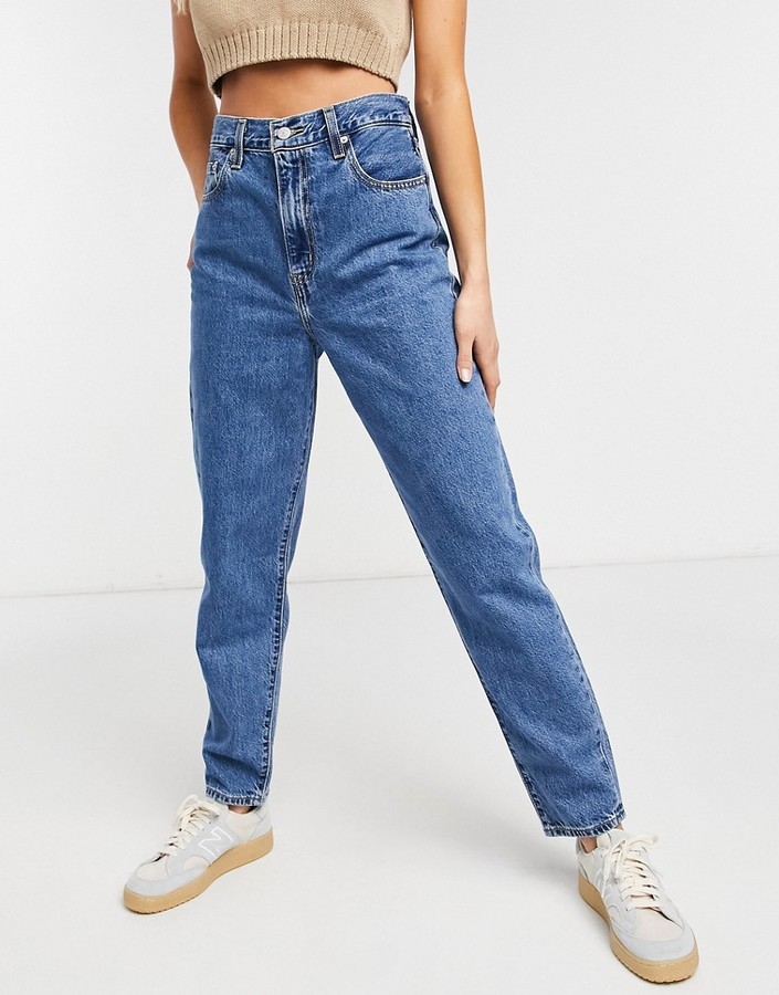 Levi's high loose tapered jean in midwash blue - ShopStyle