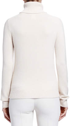 Chloé Cashmere Ribbed-Knit Turtleneck Sweater, Ivory