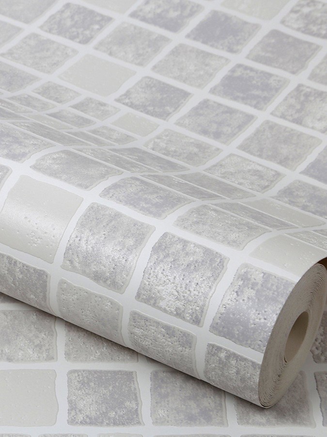 Contour Earthen Mid Grey Tile Wallpaper ShopStyle Decor