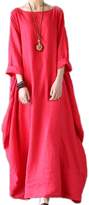 Thumbnail for your product : yulinge Womens Summer Elegant Cotton and Linen Maxi Dress Baggy Dresses Plus Size 5XL