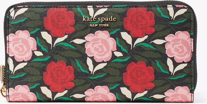 Kate Spade Morgan Rose Garden Gusseted Wristlet, Black
