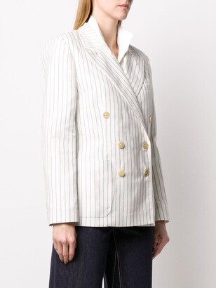 Ralph Lauren Collection Striped Double-Breasted Blazer Jacket