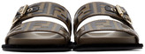 Thumbnail for your product : Fendi Brown and Black Forever Sandals