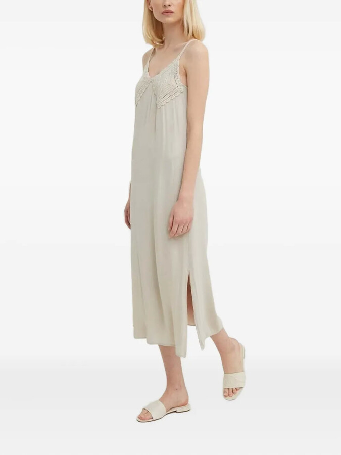Sisley Crochet-Detail Slip Dress