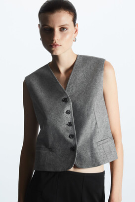 COS Cropped Wool Waistcoat - ShopStyle Vests