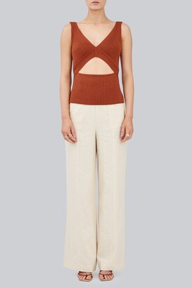 Finders Keepers RIB BODYCON KNIT TOP Terracotta